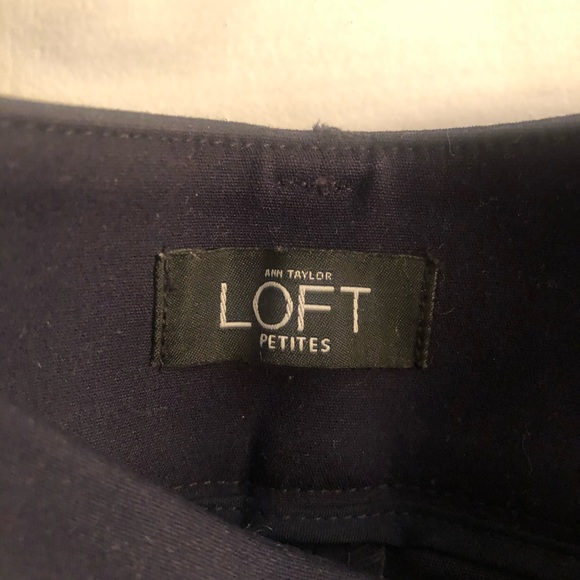 Ann Taylor Petite Navy Ankle Crop Pants - Picture 2 of 4